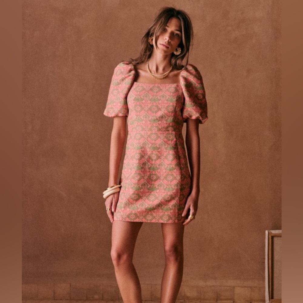 Sézane Allya Dress in Spring Jaquard